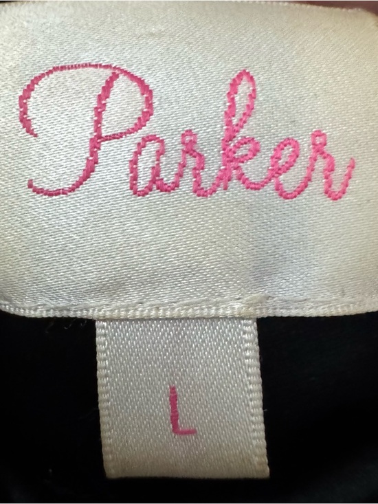 Parker Silk Sequin Mini Dress Gold Black Long Sleeve V Neck Party L - Picture 9 of 15